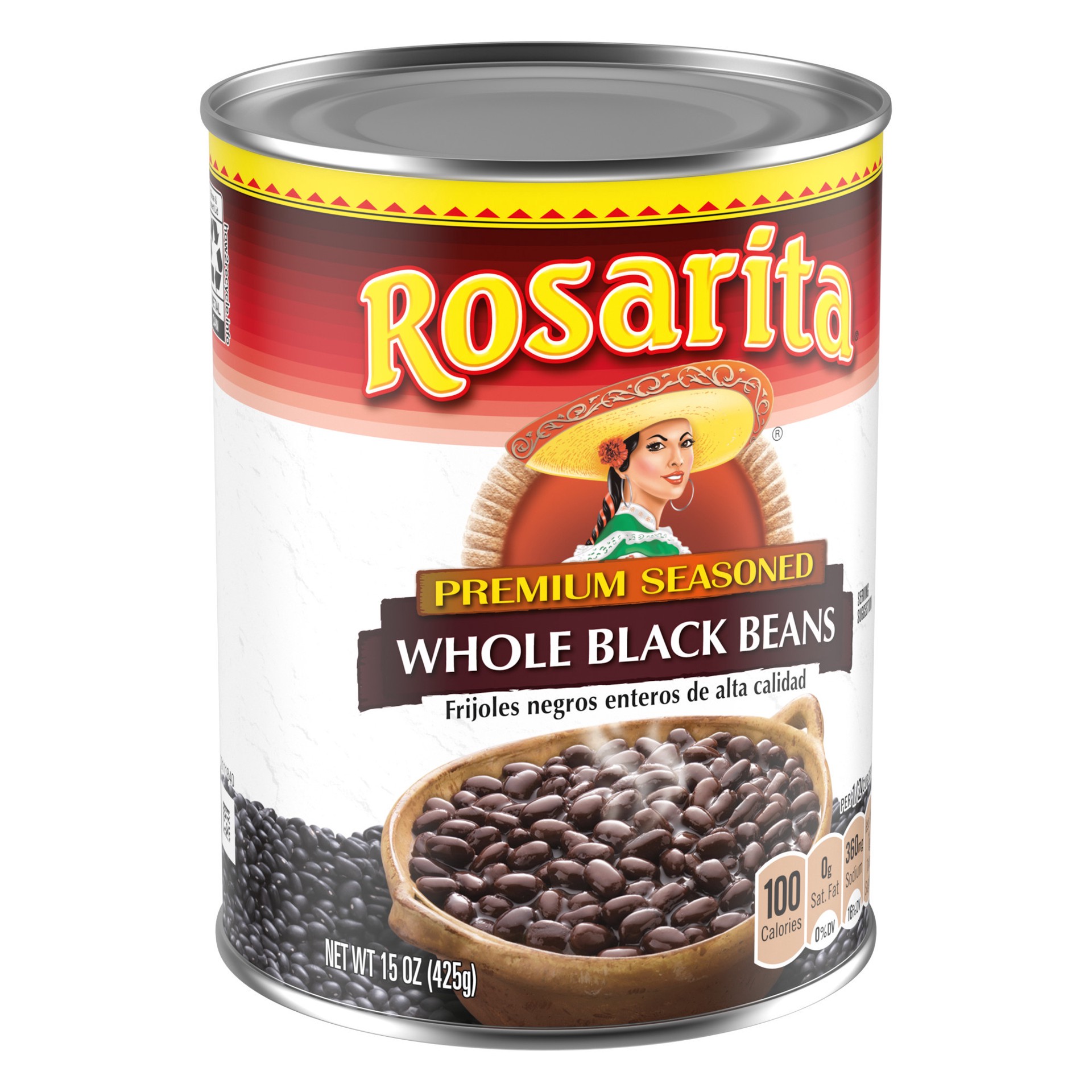 slide 3 of 5, Rosarita Premium Seasoned Whole Black Beans 15 oz, 15 oz