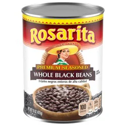 Rosarita Premium Seasoned Whole Black Beans - 15 oz