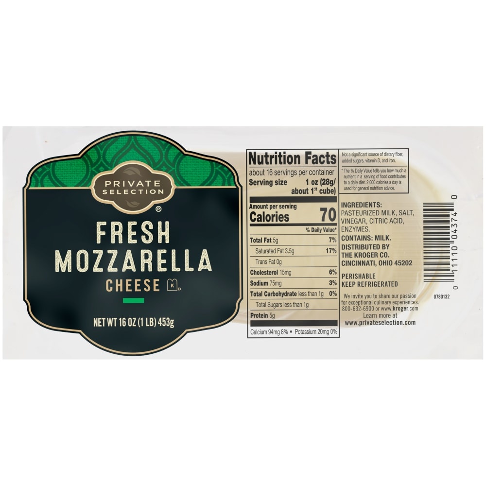 slide 1 of 1, Private Selection Fresh Mozzarella Cheese, 16 oz