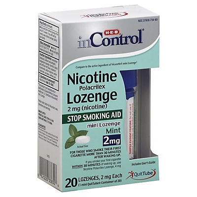 slide 1 of 1, H-E-B InControl Nicotine Mini Lozenge Mint 2MG, 20 ct