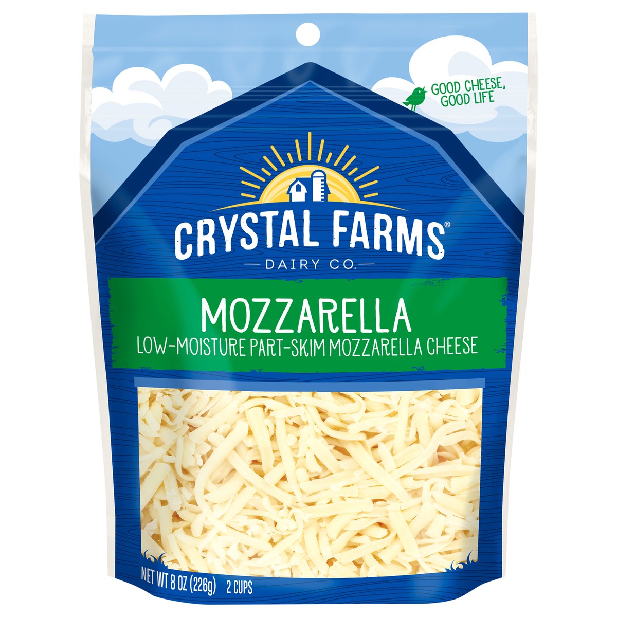 slide 1 of 1, Crystal Farms Mozzarella Shred Chees, 8 oz