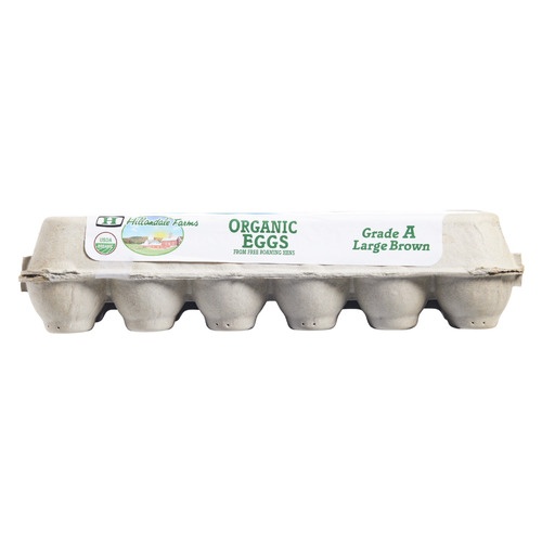 slide 1 of 1, Hillandale Farms Organic Large Brown Eggs, 12 ct