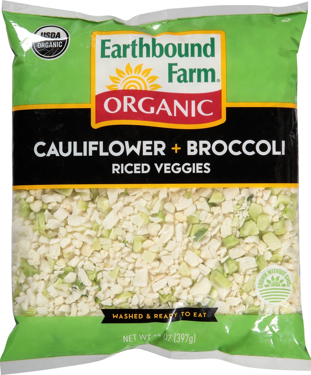 slide 9 of 11, Earthbound Farms Organic Cauliflower Broccoli Riced Veggies, 14 oz