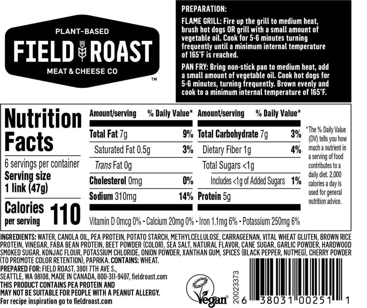 slide 3 of 5, Field Roast Signature Stadium Dog Plant Based Hot Dogs, 10 oz