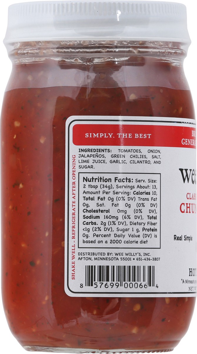 slide 6 of 12, Wee Willy's Hot Chunky Salsa,