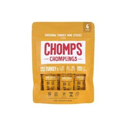 Chomps CHOMPLINGS Original Turkey Mini Meat Sticks, 6 Count