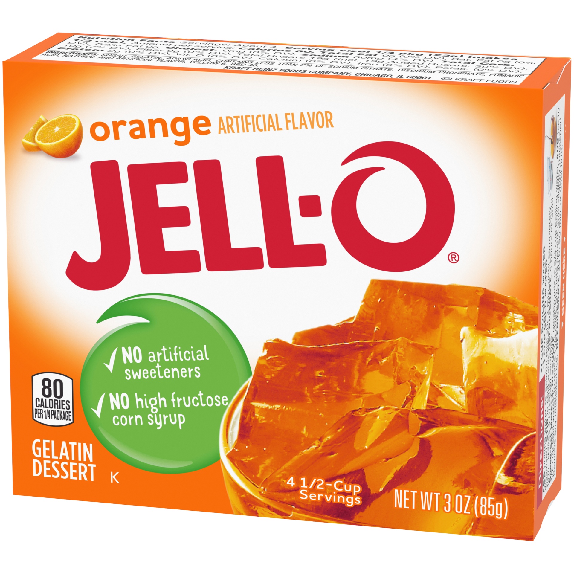 slide 8 of 11, Jell-O Orange Gelatin Dessert Mix, 3 oz