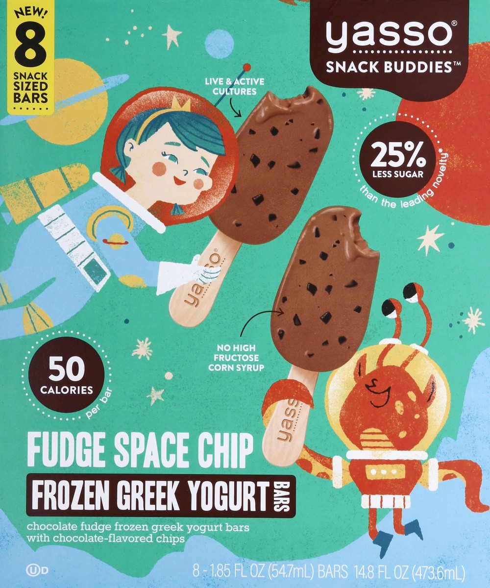 slide 6 of 6, Yasso Fudge Space Chip Frozen Greek Yogurt Bars, 8 ct