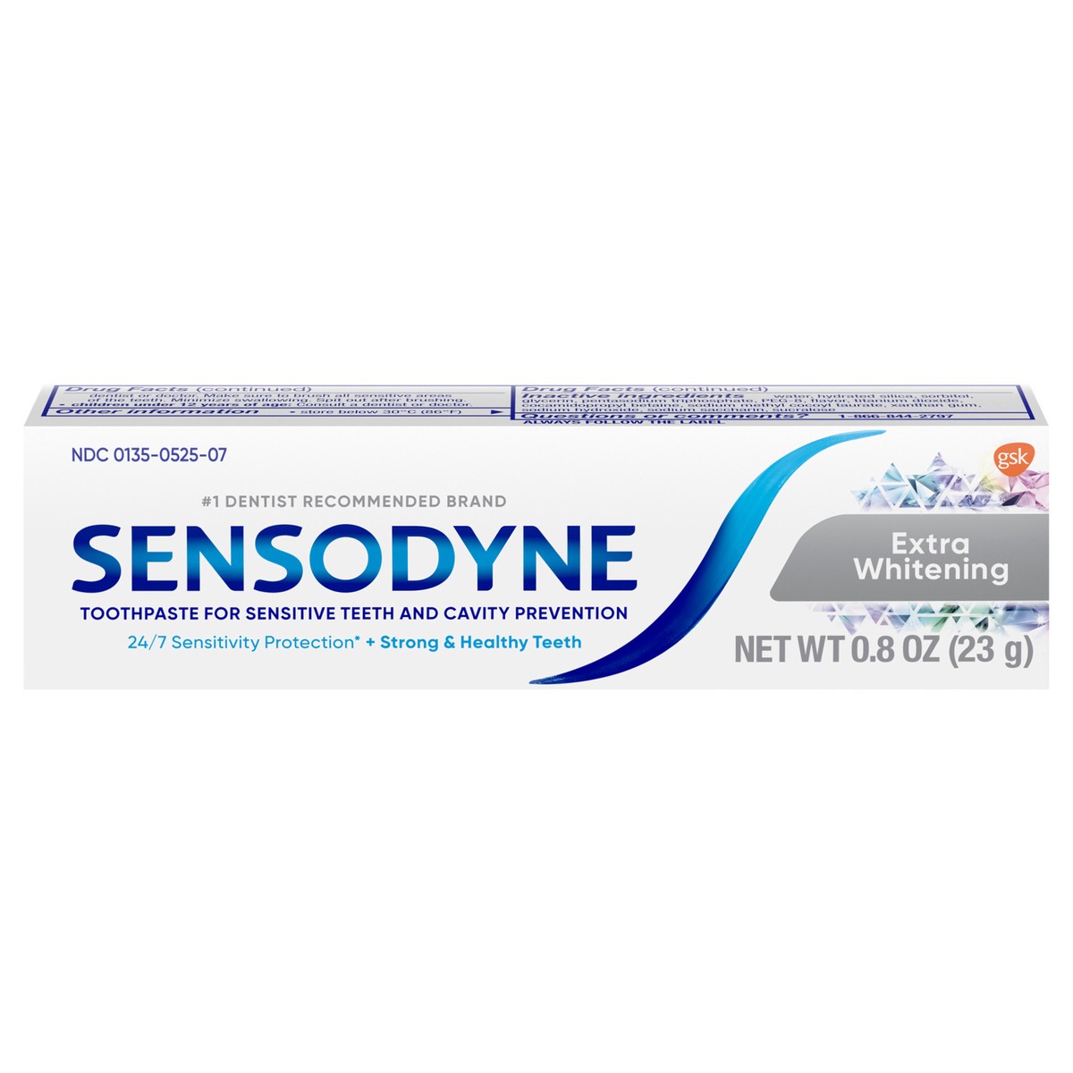 slide 1 of 9, Sensodyne Extra Whitening Sensitive Teeth Whitening Toothpaste - 0.8 Ounces, 0.8 oz