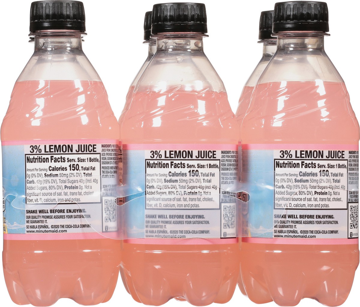 slide 8 of 9, Minute Maid Pink Lemonade Bottles, 12 fl oz, 6 Pack, 6 ct