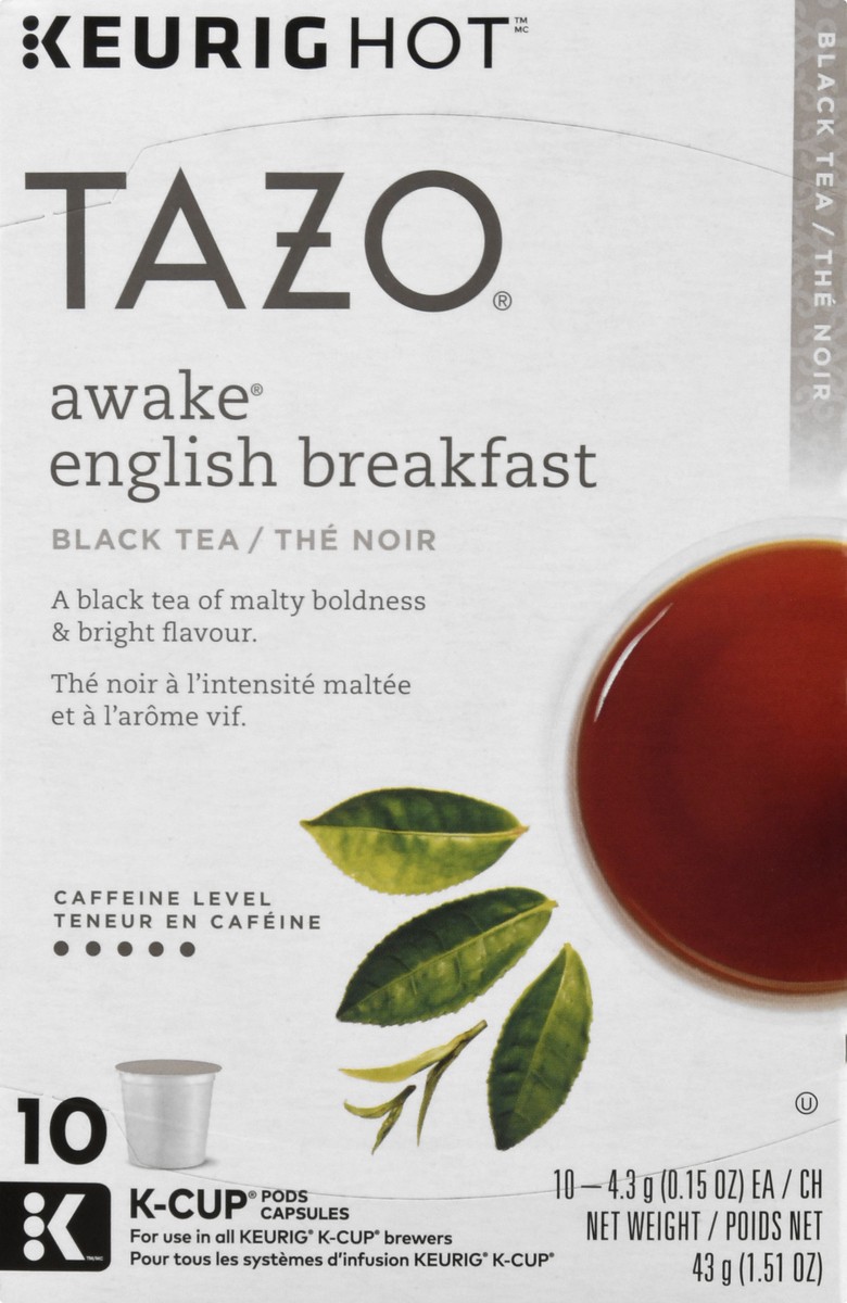 slide 2 of 12, Tazo Awake English Breakfast K-Cup Pods Capsules Black Tea 10 ea, 10 ct