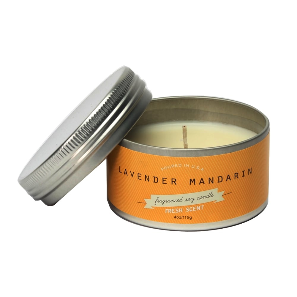 slide 1 of 1, Pure Clean Soy Lavender Mandarin Tin Candle, 4.1 oz