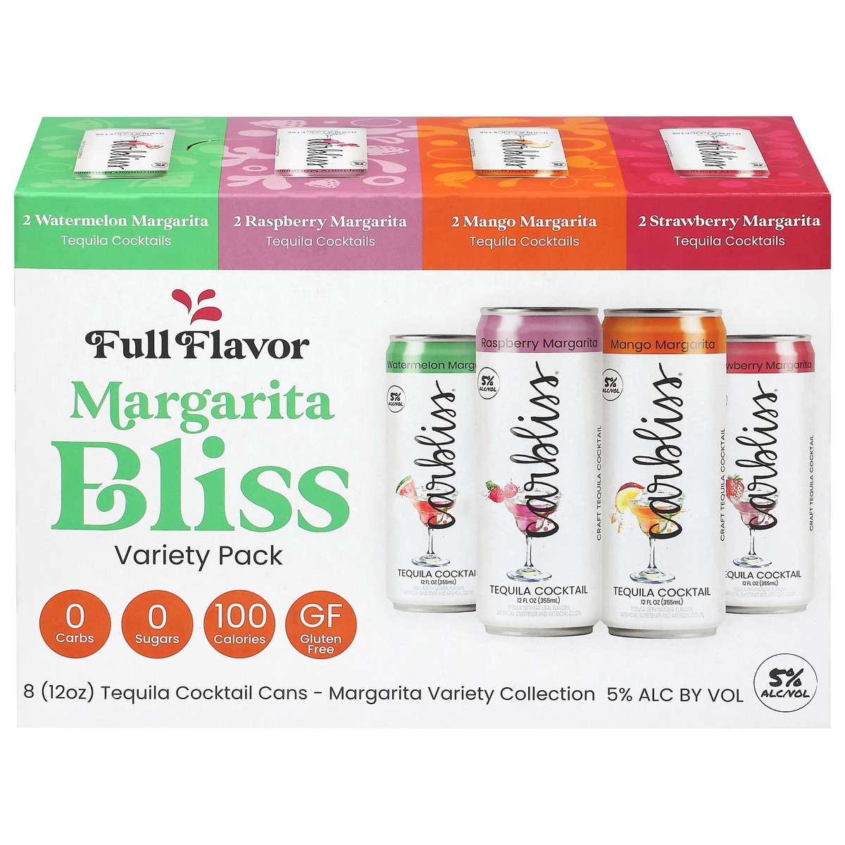 slide 1 of 13, Carbliss Margarita Tequila Cocktail Variety Pack 8 x 12 oz Cans, 8 ct; 12 oz
