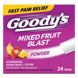 Goody's Headache Powder, Headache Relief with Acetaminophen and Aspirin, Mixed Fruit Blast Flavor Dissolve Packs, 24 Count