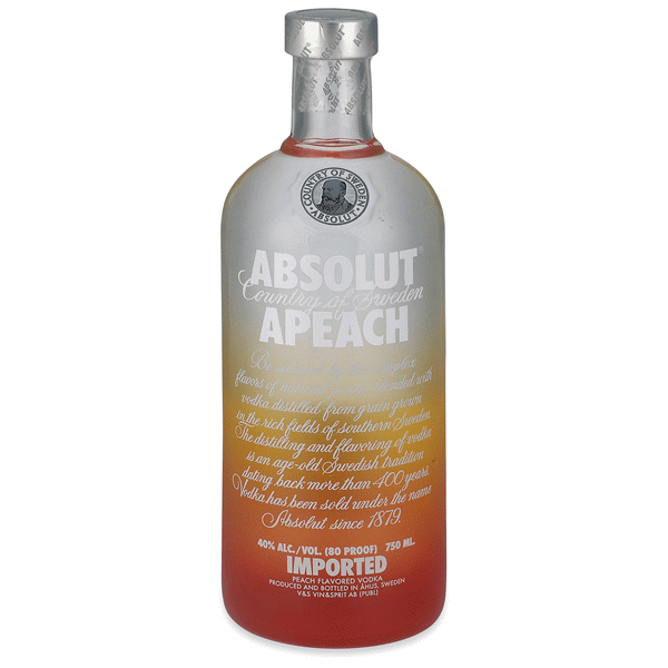 slide 1 of 1, Absolut Peach Vodka, 750 ml