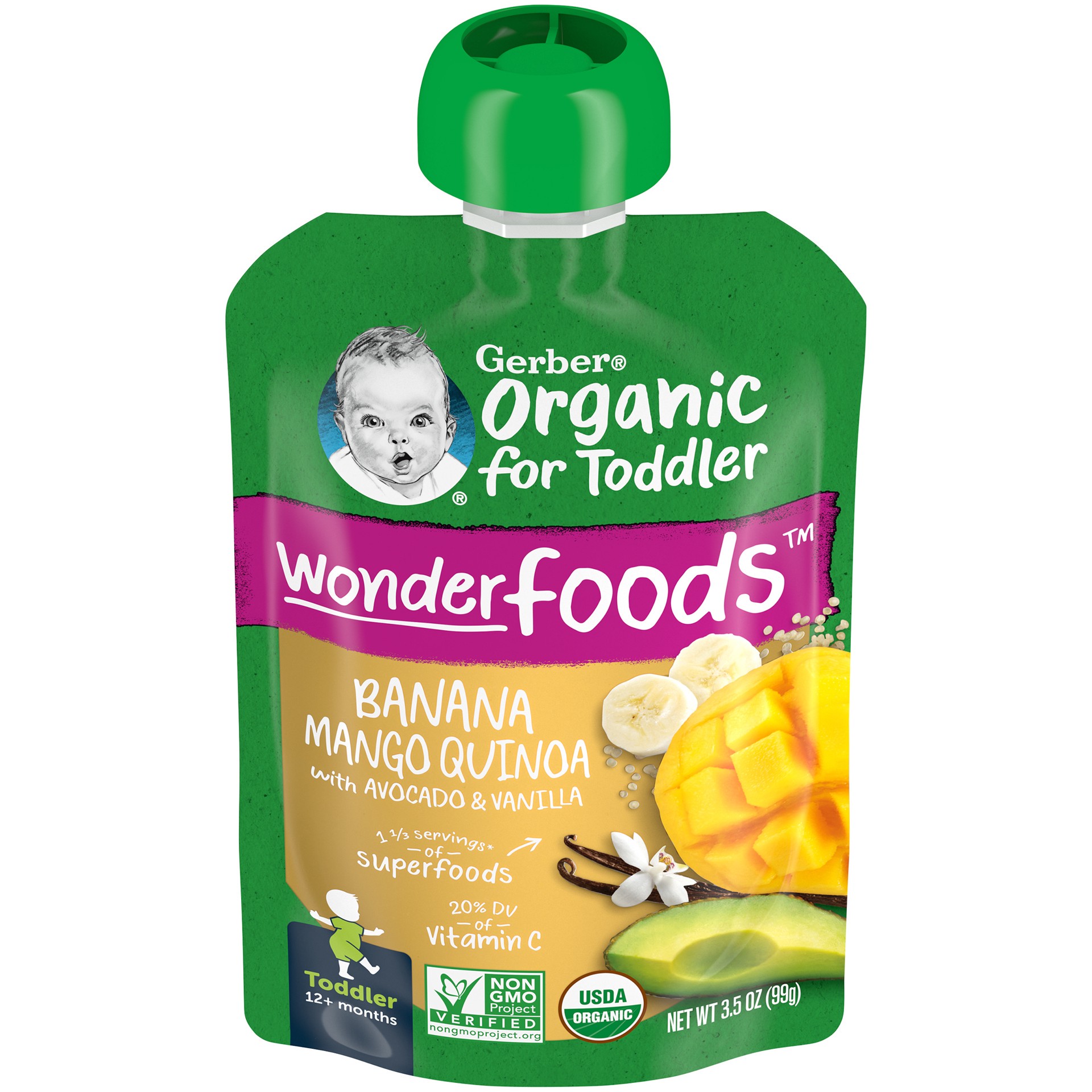 slide 1 of 5, Gerber Banana Toddler Organic Quinoa Pouch, 3.5 oz