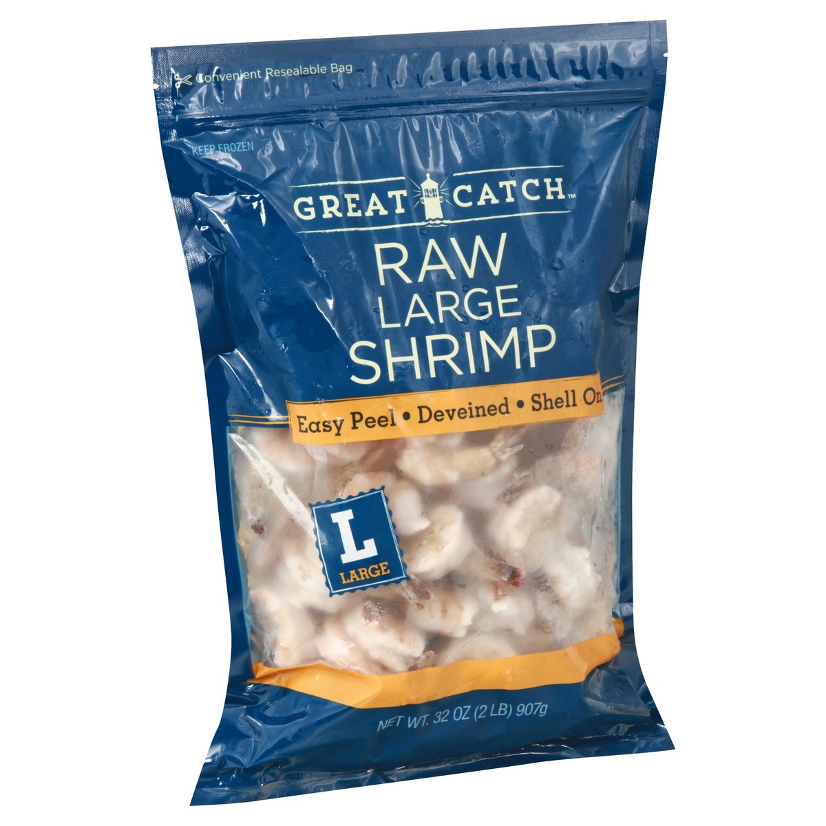 slide 2 of 9, Great Catch Raw Large Shrimp 32 oz, 32 oz