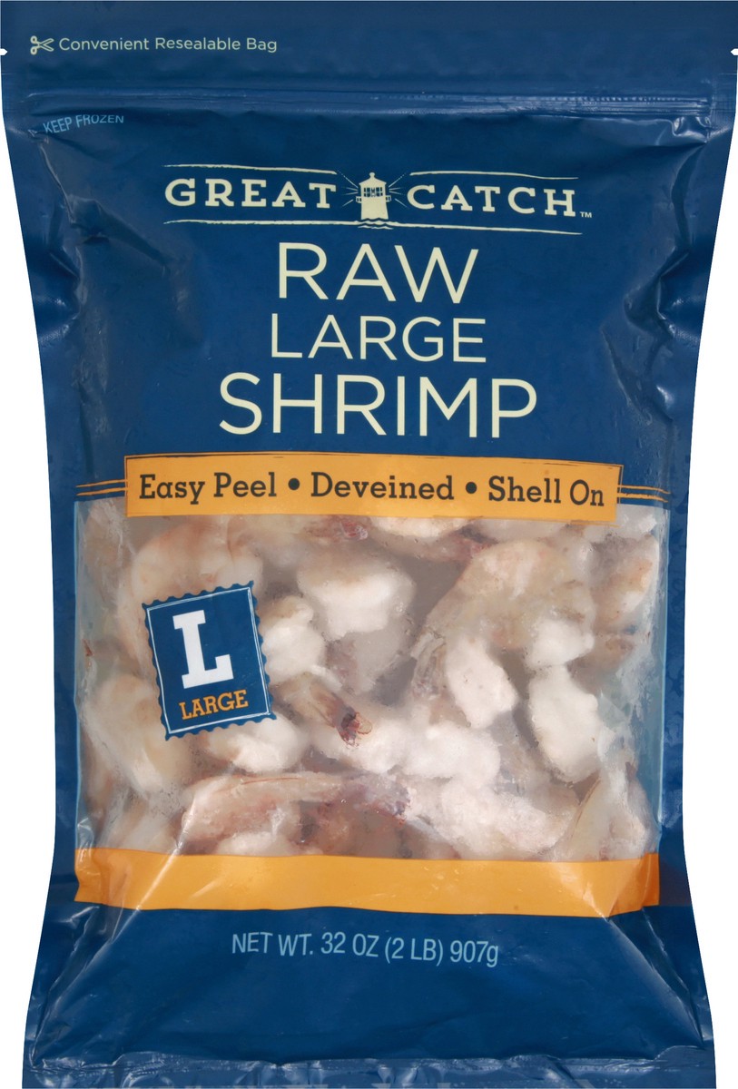slide 6 of 9, Great Catch Raw Large Shrimp 32 oz, 32 oz