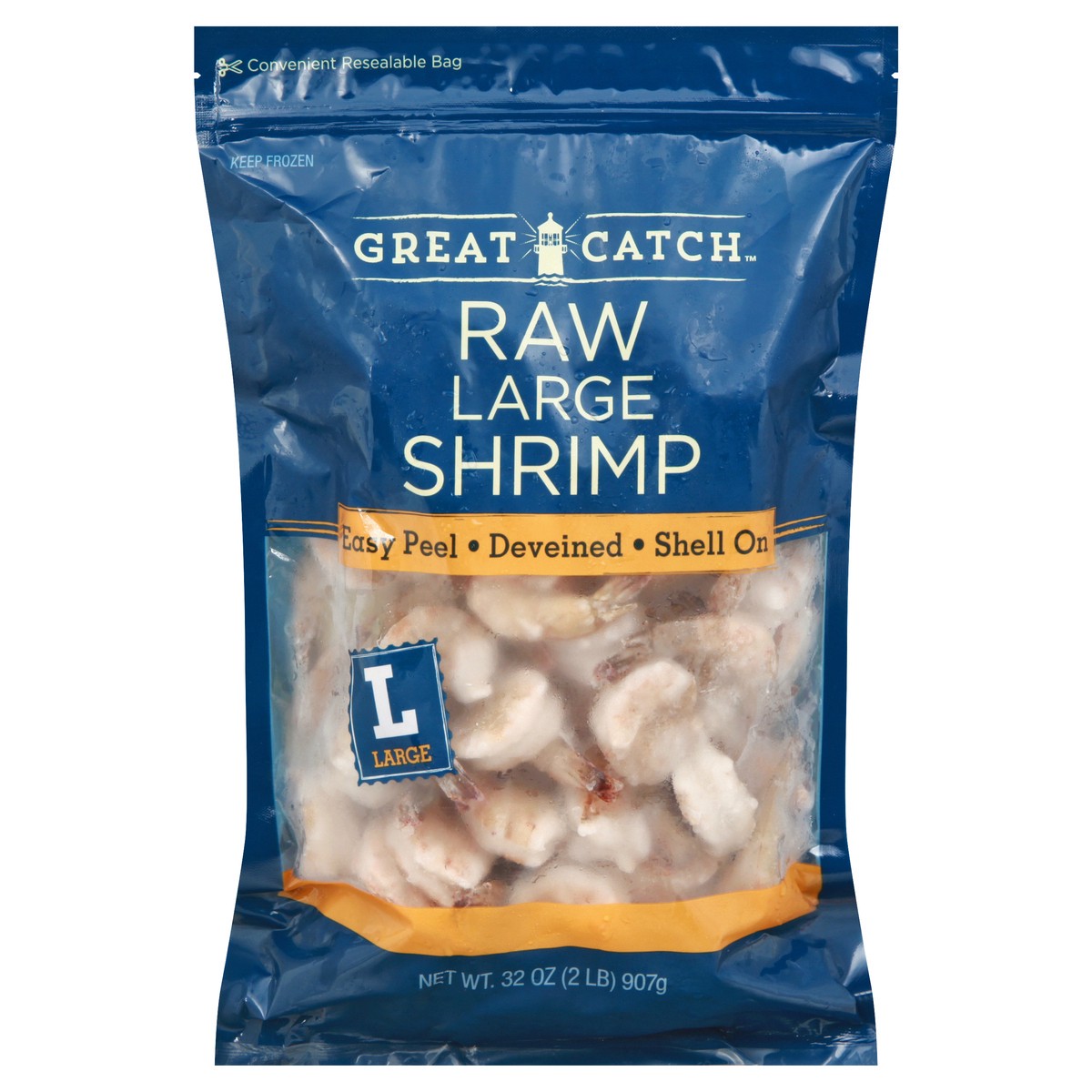 slide 1 of 9, Great Catch Raw Large Shrimp 32 oz, 32 oz