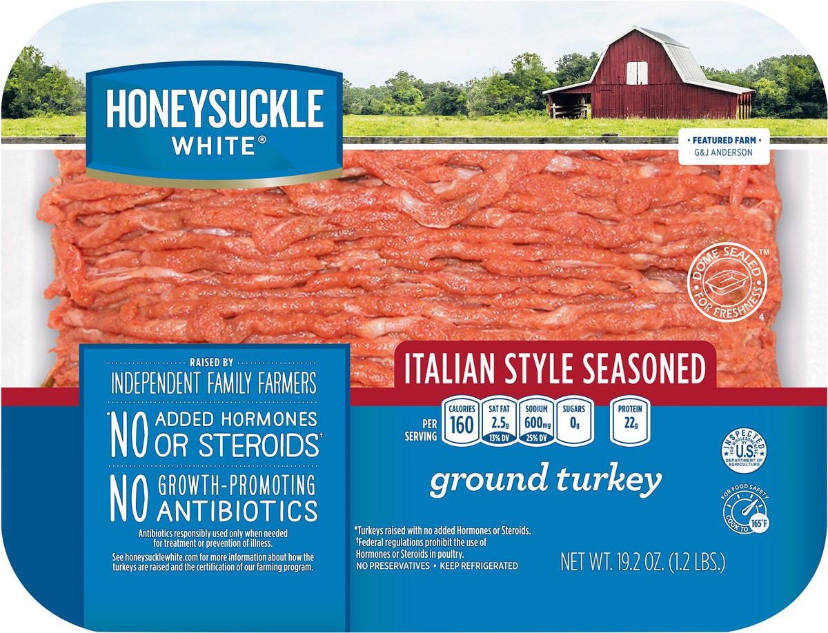 slide 4 of 5, Honeysuckle White Italian Style Seasoned Ground Turkey 19.2 oz, 19.2 oz