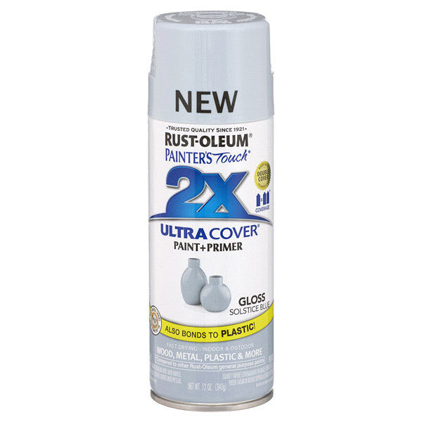 slide 1 of 1, Rust-Oleum Painters Touch 2X Ultra Cover Spray Paint - 342060, Gloss Solstice Blue, 12 oz