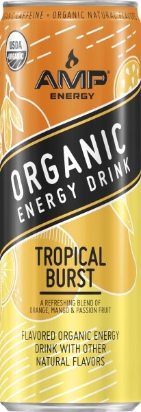 slide 1 of 1, AMP Organic Tropical Burst Energy Drink, 12 fl oz