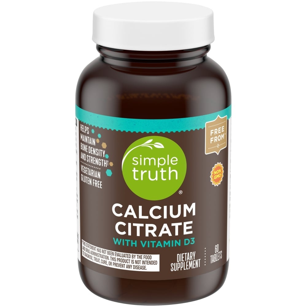 slide 1 of 1, Simple Truth Calcium Citrate with Vitamin D3 Tablets, 60 ct