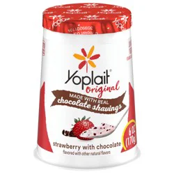 Yoplait Original Strawberry with Chocolate Low Fat Yogurt, Strawberry Yogurt Snack, 6 oz Yogurt Cup