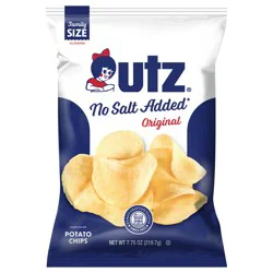 Utz 7.75 oz Utz No Salt Added Original Potato Chips