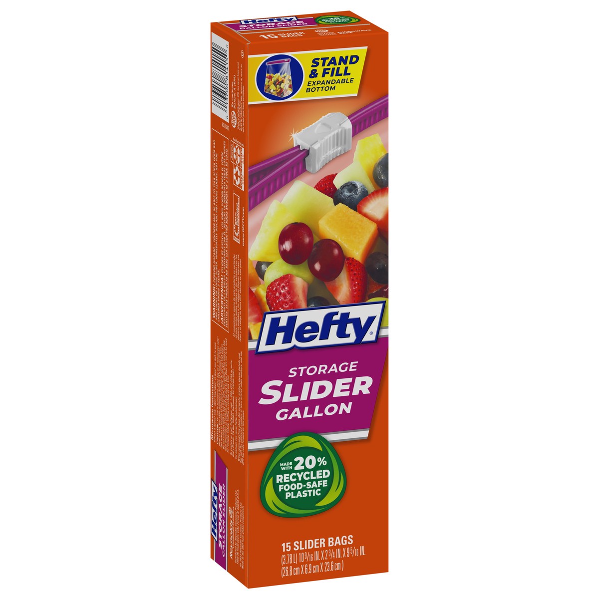 slide 2 of 9, Hefty Gallon Storage Slider Bags 15 ea, 15 ct