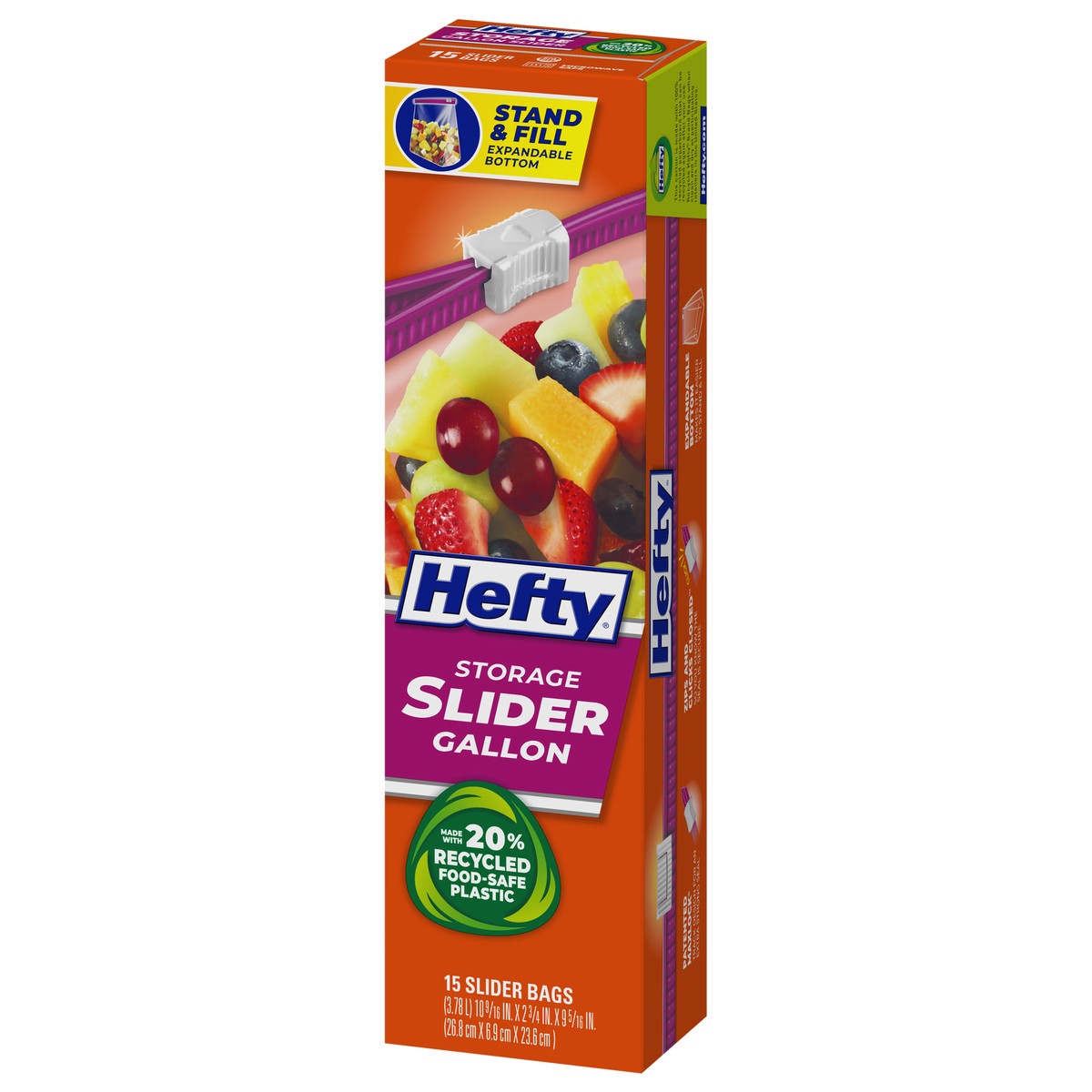 slide 3 of 9, Hefty Gallon Storage Slider Bags 15 ea, 15 ct