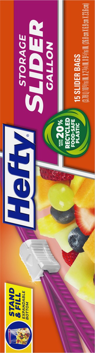 slide 5 of 9, Hefty Gallon Storage Slider Bags 15 ea, 15 ct
