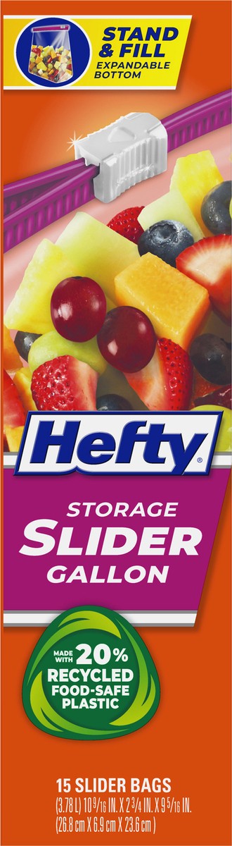 slide 6 of 9, Hefty Gallon Storage Slider Bags 15 ea, 15 ct