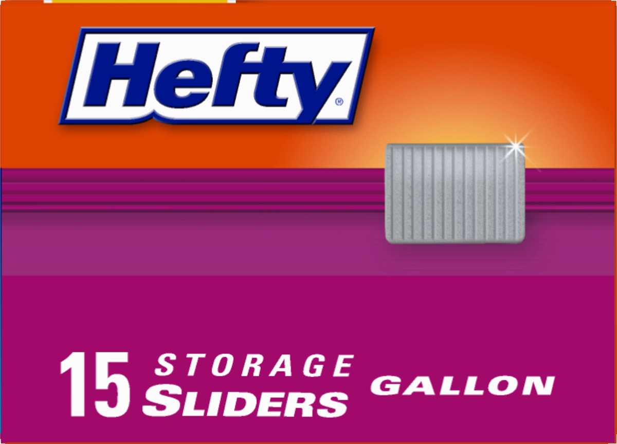 slide 6 of 9, Hefty Gallon Storage Slider Bags, 15 ct