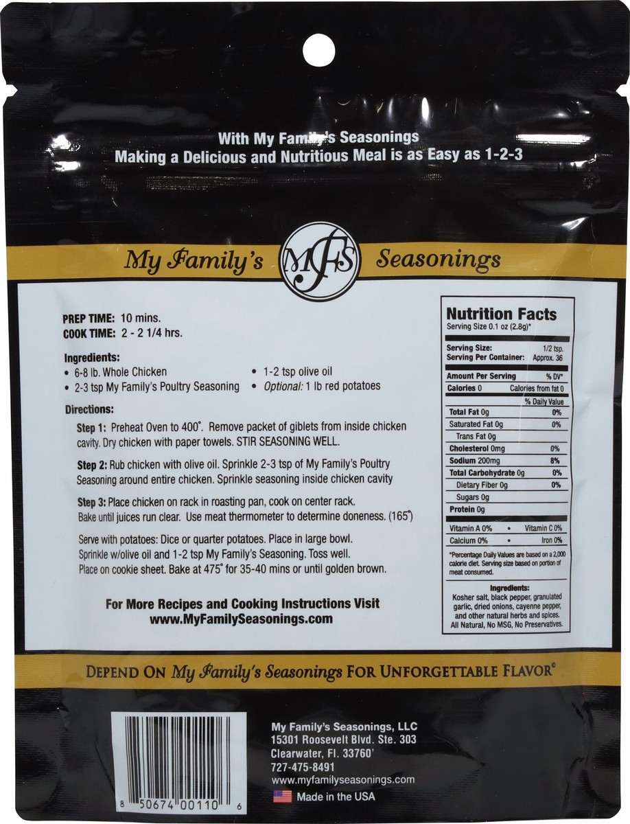 slide 3 of 9, My Family's Seasonings Poultry Poultry Seasoning 3.6 oz, 3.6 oz