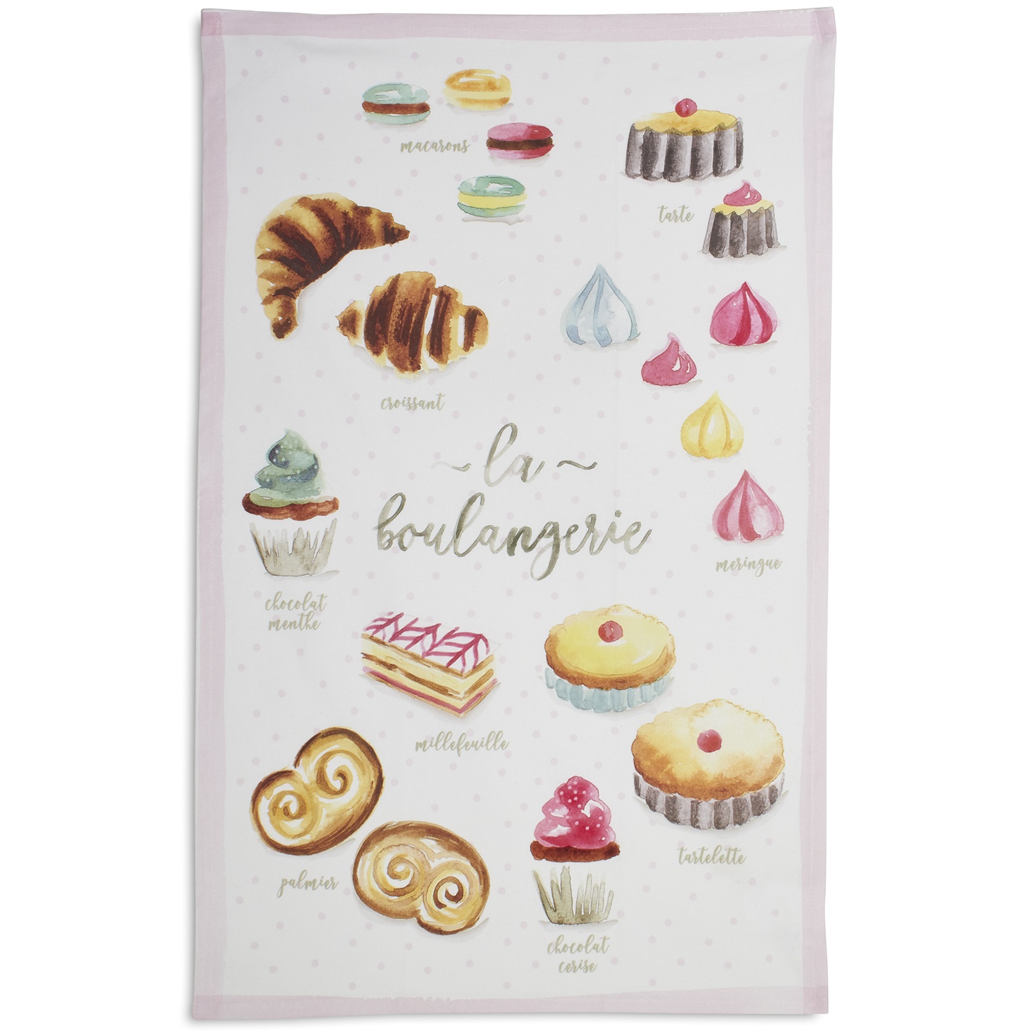 slide 1 of 1, Sur La Table French Desserts Kitchen Towel, 28 in x 18 in