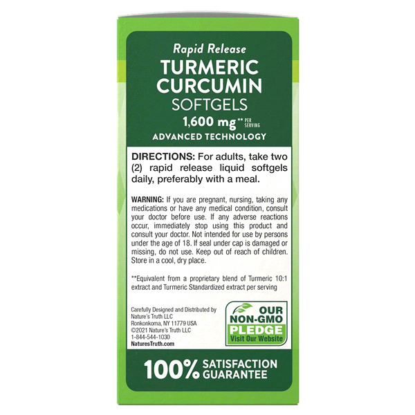 slide 10 of 17, Nature's Truth Turmeric Curcumin 1,600 mg, 60 ct