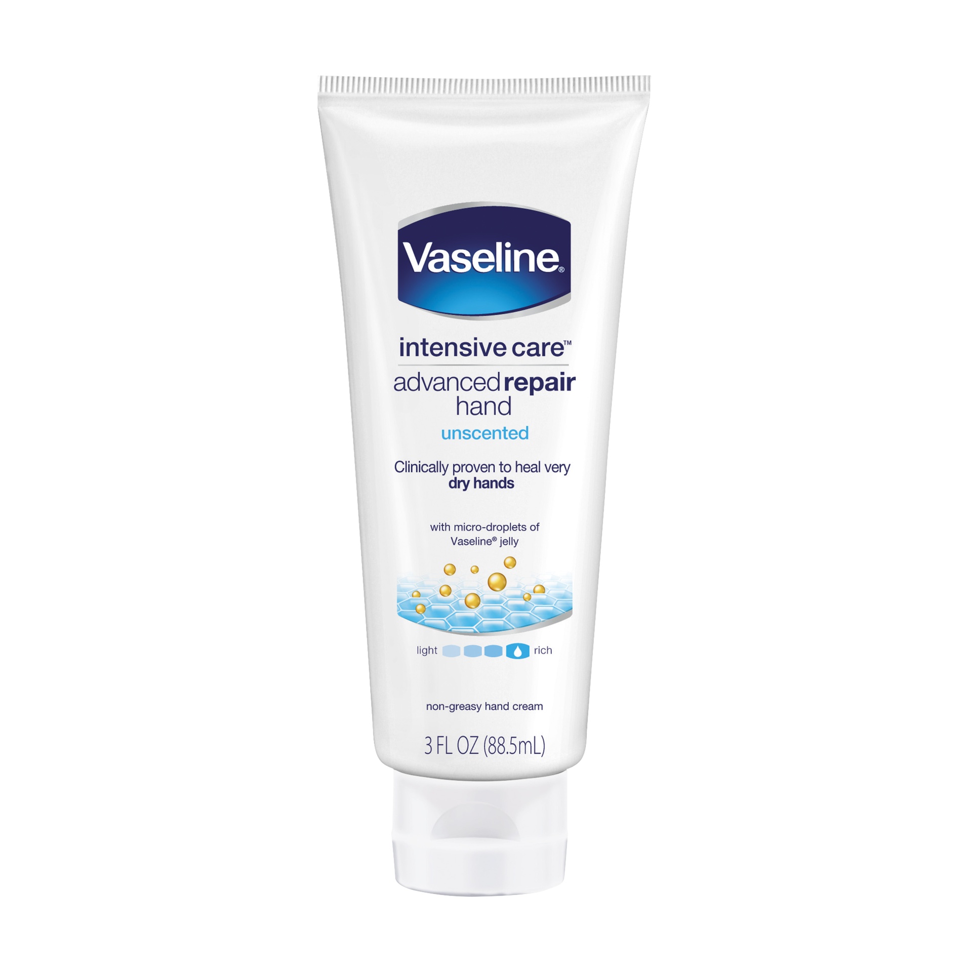 slide 1 of 1, Vaseline Intensive Care Advanced Repair Unscented Hand & Body Lotion, 3 oz