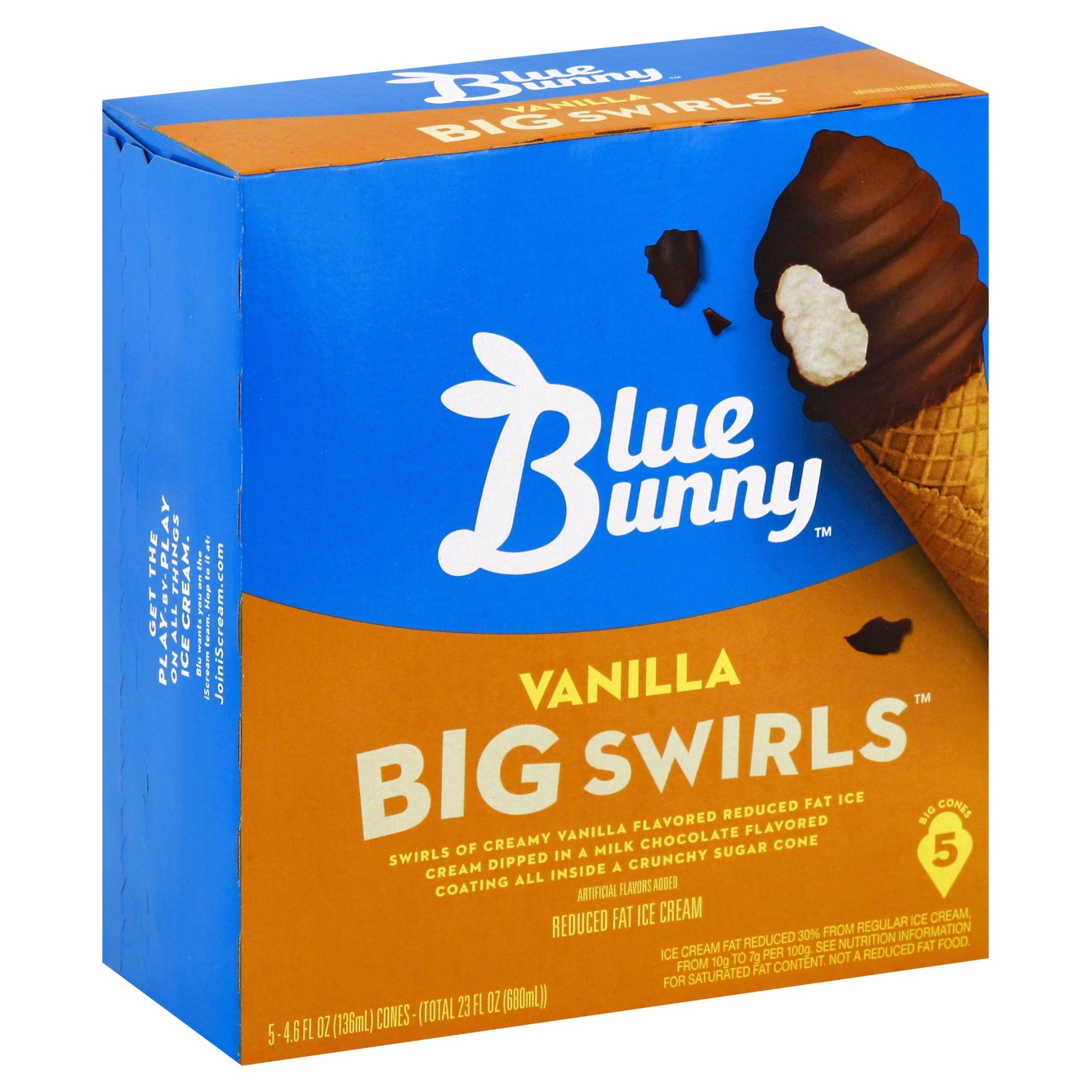 slide 1 of 4, Blue Bunny Ice Cream Cones, Vanilla, Big, 5 ct