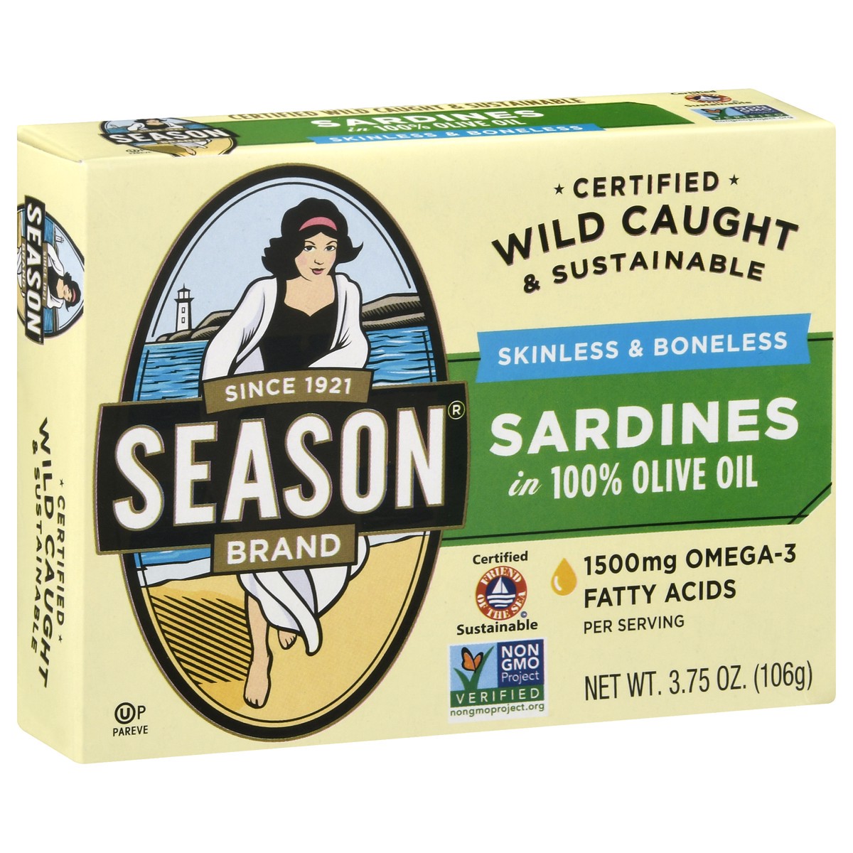 slide 9 of 9, Season Skinless & Boneless Sardines in 100% Olive Oil 3.75 oz, 3.75 oz