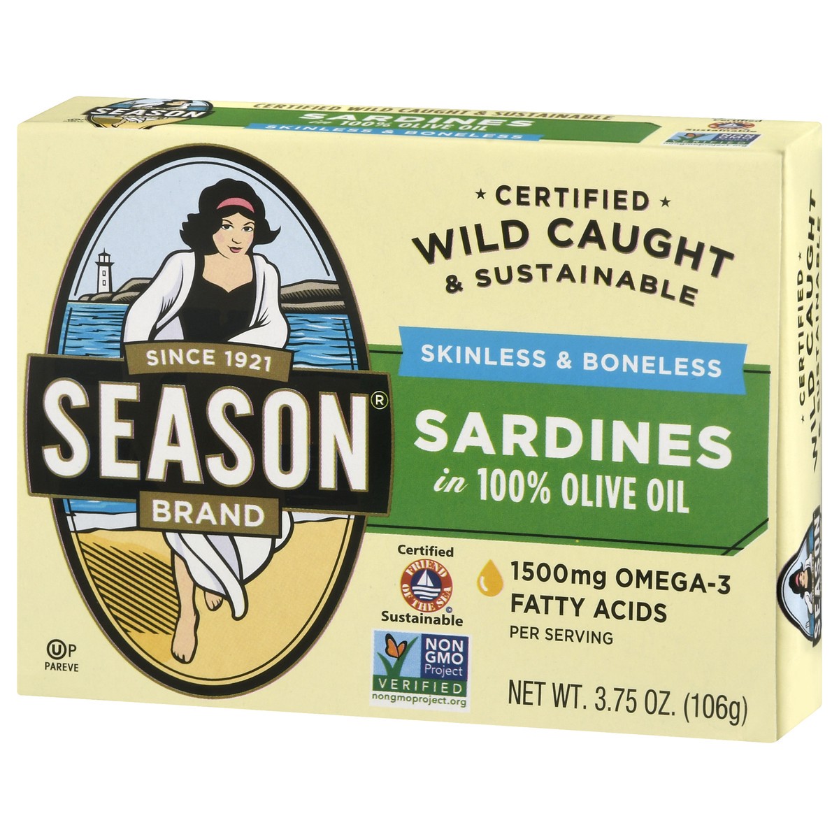 slide 7 of 9, Season Skinless & Boneless Sardines in 100% Olive Oil 3.75 oz, 3.75 oz