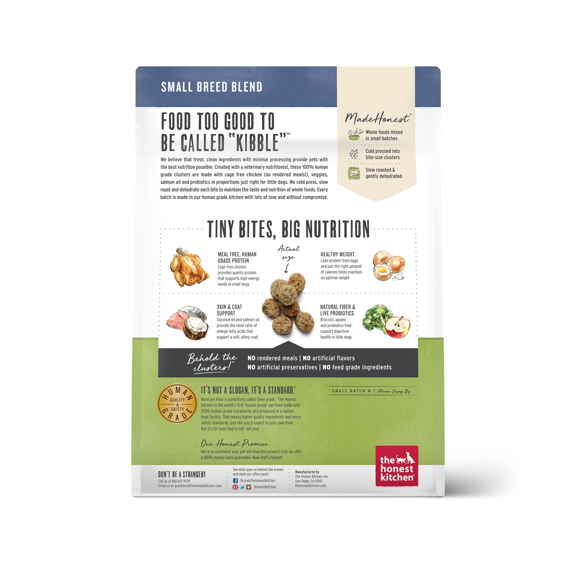 slide 5 of 8, The Honest Kitchen Whole Food Clusters Small Breed Grain Free Chicken Dry Dog Food, 1 lb., 1 lb