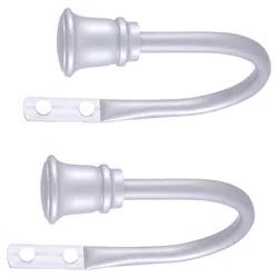 Kenney Trumpet Holdbacks for Curtains and Drapes, Satin Nickel