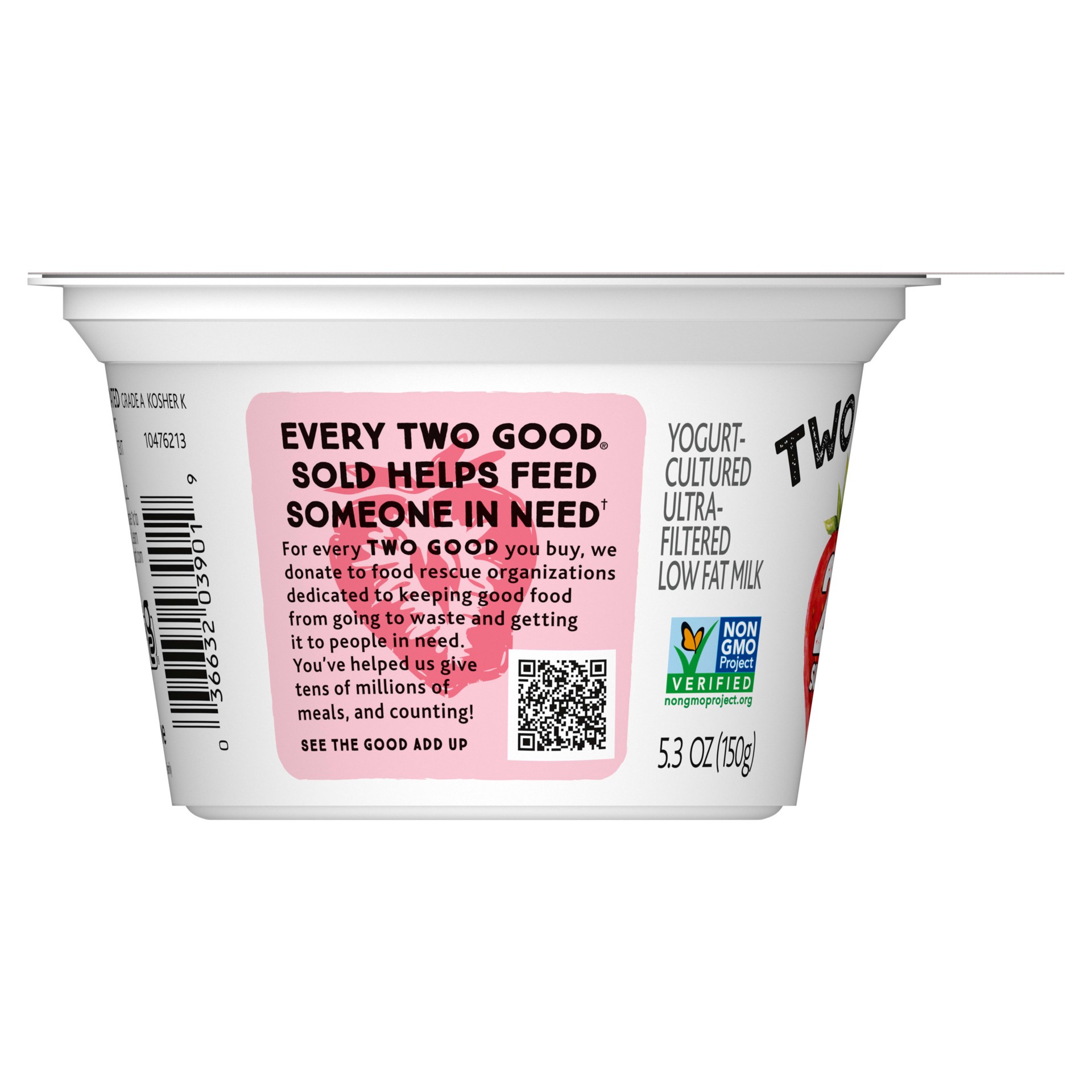 slide 3 of 5, Too Good & Co. Strawberry Flavored Lower Sugar, Low Fat Greek Yogurt Cultured Product, Gluten Free, Keto Friendly Healthy Snacks, 5.3 OZ Cup, 5.3 oz