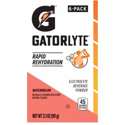 Gatorade Electrolyte Beverage Powder, Watermelon, Rapid Rehydration, 6 Pack