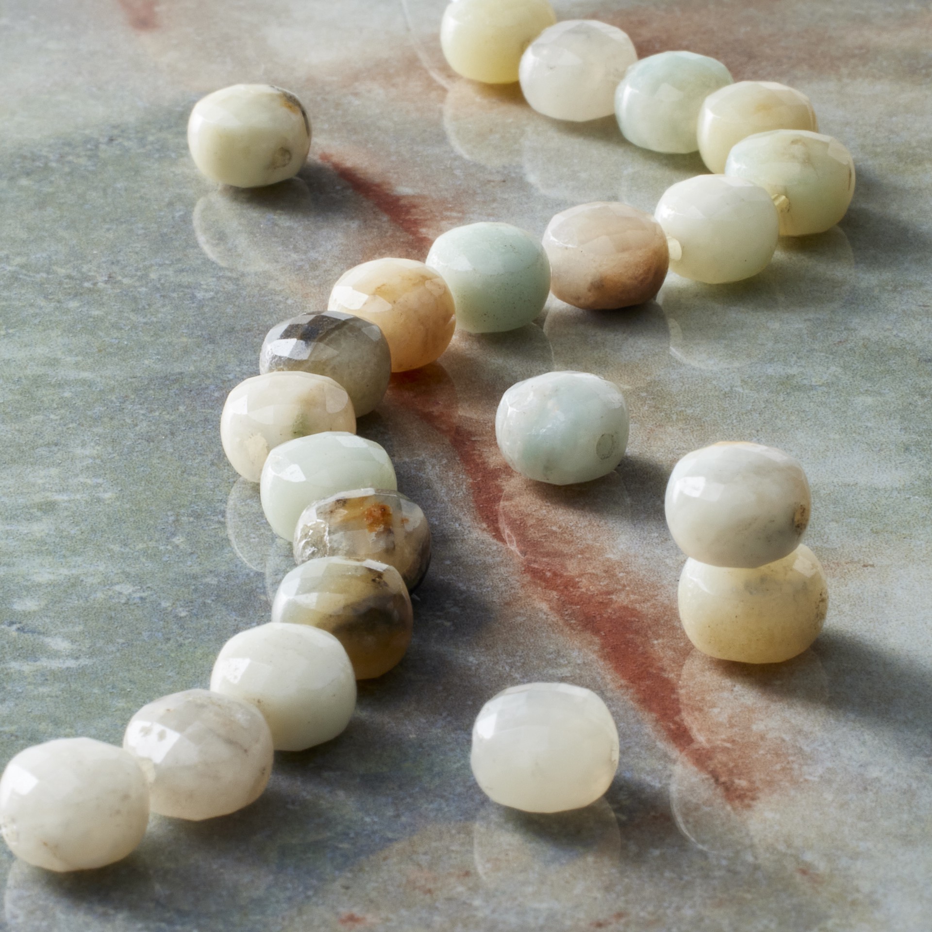 slide 3 of 3, Faceted Amazonite Coin Beads, 8mm By Bead Landing, 8mm