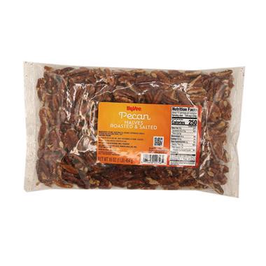 slide 1 of 1, Hy-Vee Pecan Halves Roasted & Salted, 16 oz