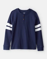 Carter's Carters Boys Stripe Thermal Long-Sleeve Henley T-Shirt - Navy Navy 4