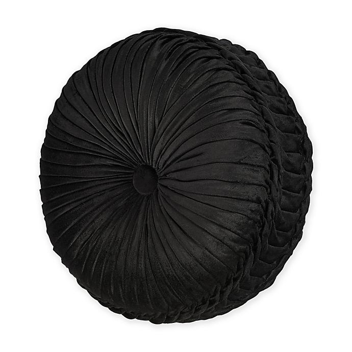 slide 1 of 2, J. Queen New York Vera Tufted Round Throw Pillow - Black, 1 ct