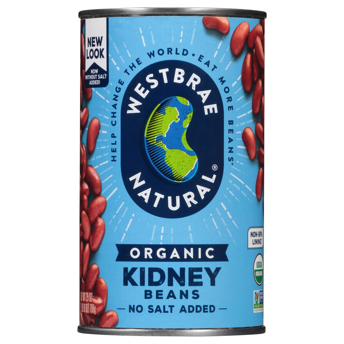 slide 1 of 1, Westbrae Natural Vegetarian Organic Kidney Beans Low Sodium, 25 oz